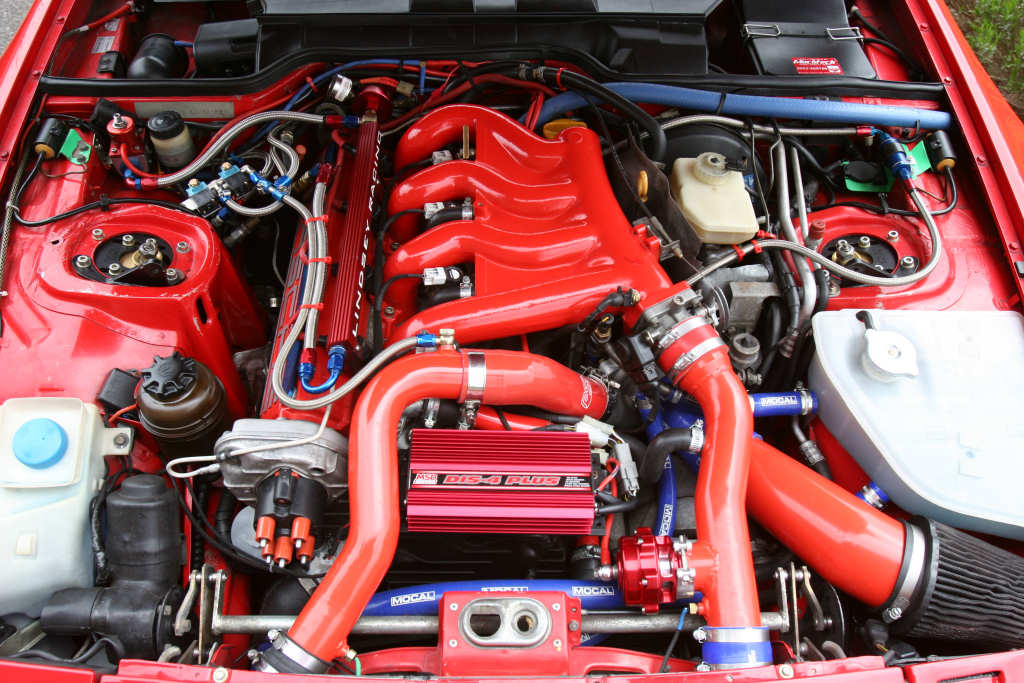 WUF engine bay with BB Boost control and new custom hoses.
